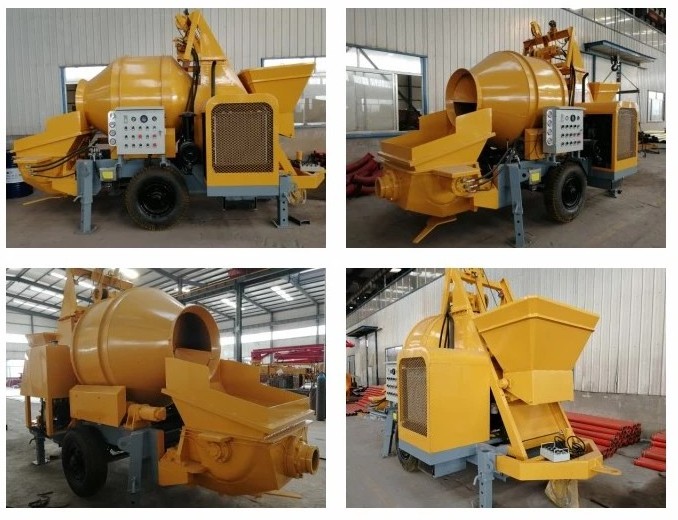 Motor Mobile Ready Concrete Mixer with Pump Portable Trailer Mounted Concrete Mixing Pump With Electric&Diesel