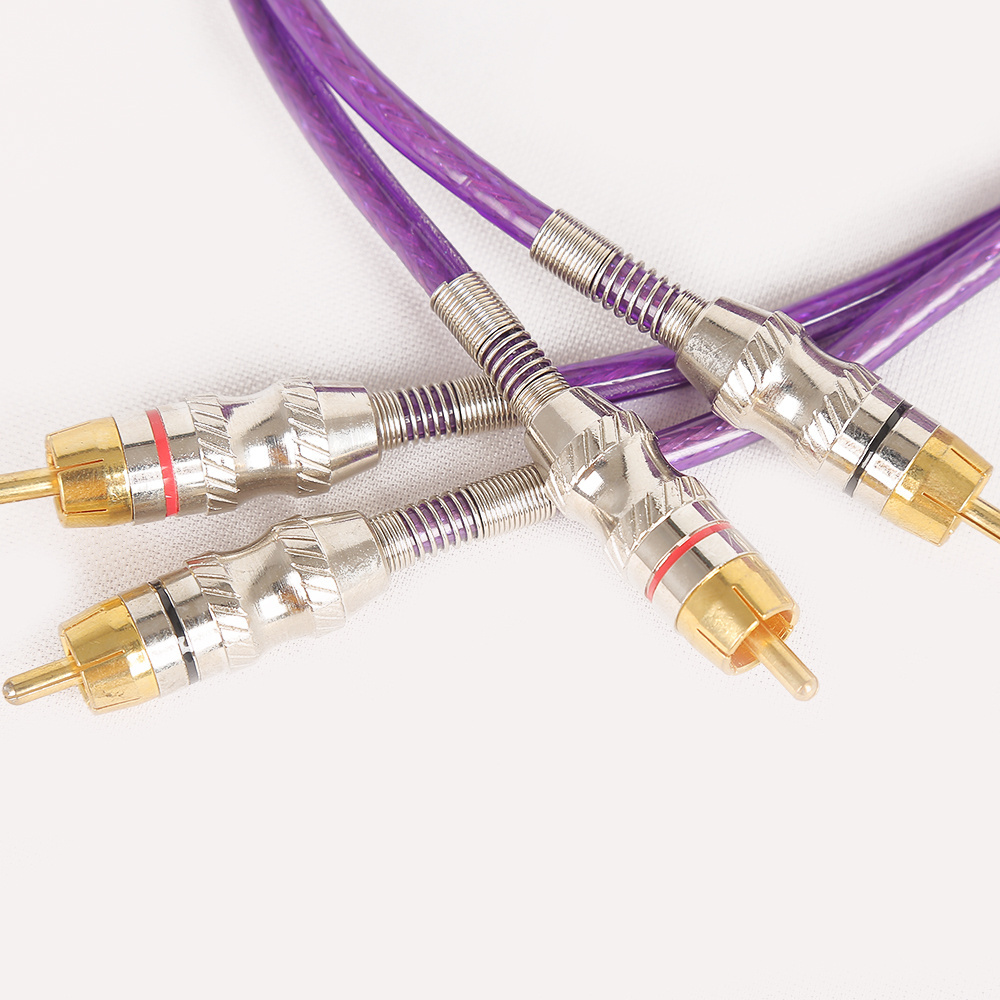 Premium Hifi car audio dual rca to dual rca male audio patch cable