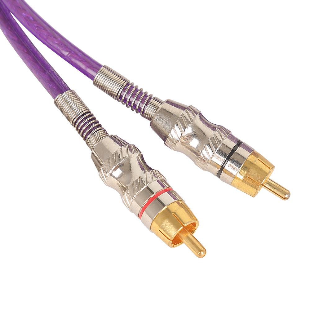 Premium Hifi car audio dual rca to dual rca male audio patch cable