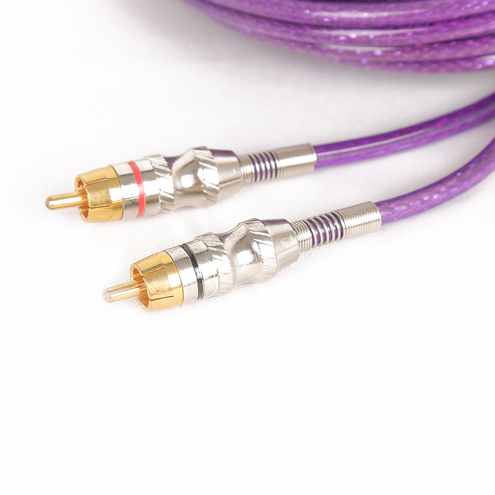 Premium Hifi car audio dual rca to dual rca male audio patch cable