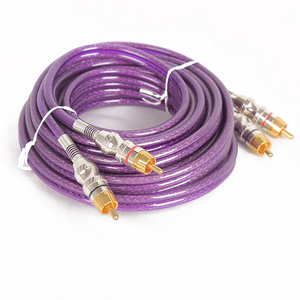 Premium Hifi car audio dual rca to dual rca male audio patch cable