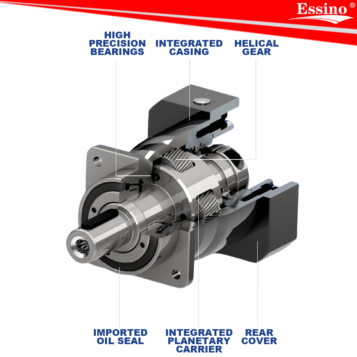 TILI EB Series High Precision Planetary Reducer Low Backlash Horizontal or Vertical High Torque Helical Gearbox For Sservo Motor