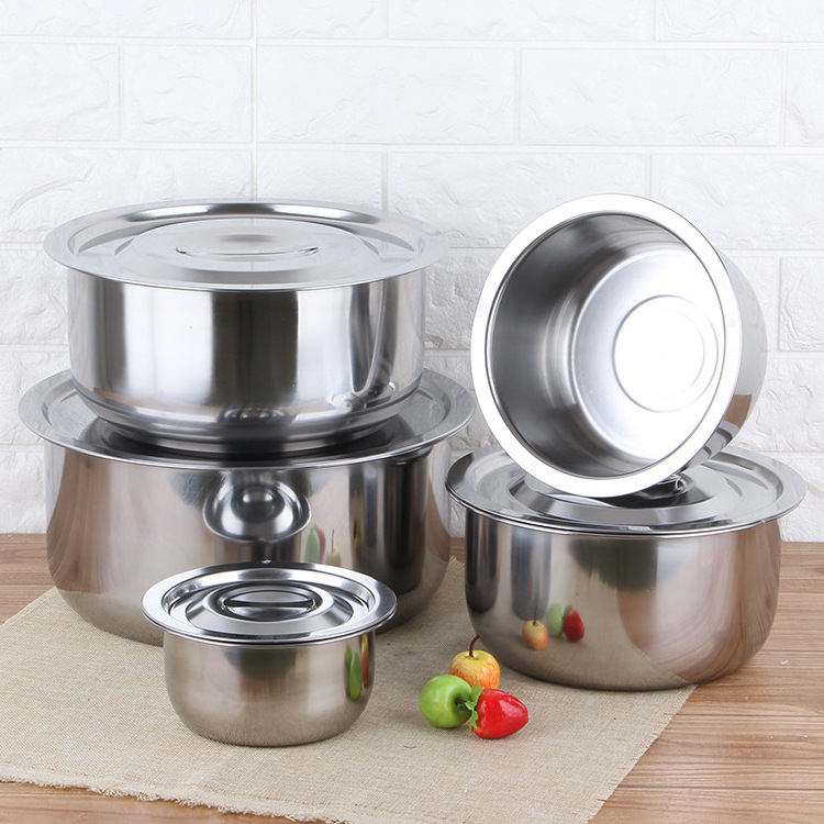 Factory Eco-friendly Home 5pcs Durable Stainless Steel Stock Pot set Thailand Sauce Pot With Lid