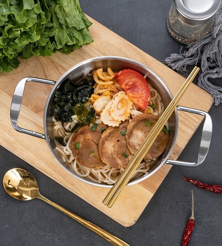 Gold Nonstick Stainless Steel Skillet Frying Pan For Nordic Household Fancy Restaurant Spanish Seafood Paella Pot