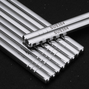 Factory Outlet Korean Style Reusable Metal Chopsticks 304 Stainless Steel Dishwasher Safe Chopsticks