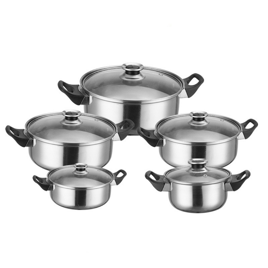 Factory Direct Sell Cookware Sets Juego De Ollas De Cocina High-quality black handle None Stick Pot Set Cookware Set 5PCS