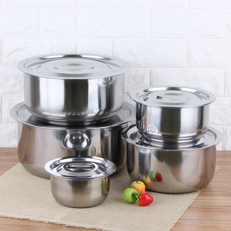 Factory Eco-friendly Home 5pcs Durable Stainless Steel Stock Pot set Thailand Sauce Pot With Lid