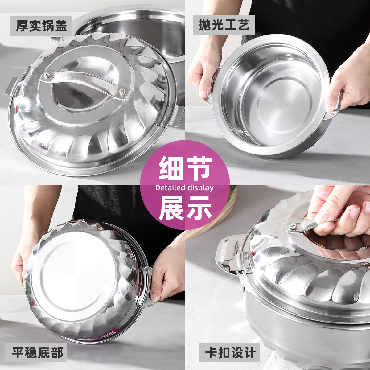 Food Warmer Big Size Luxury food warmer set Round 1-2-3-5L hot pot food warmer set