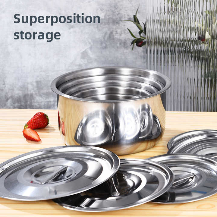 Cheap Cooking Pot Set 970g Thailand Cookware Stainless Steel Pot with Handles Stainless Cookware Set For induction Cooker