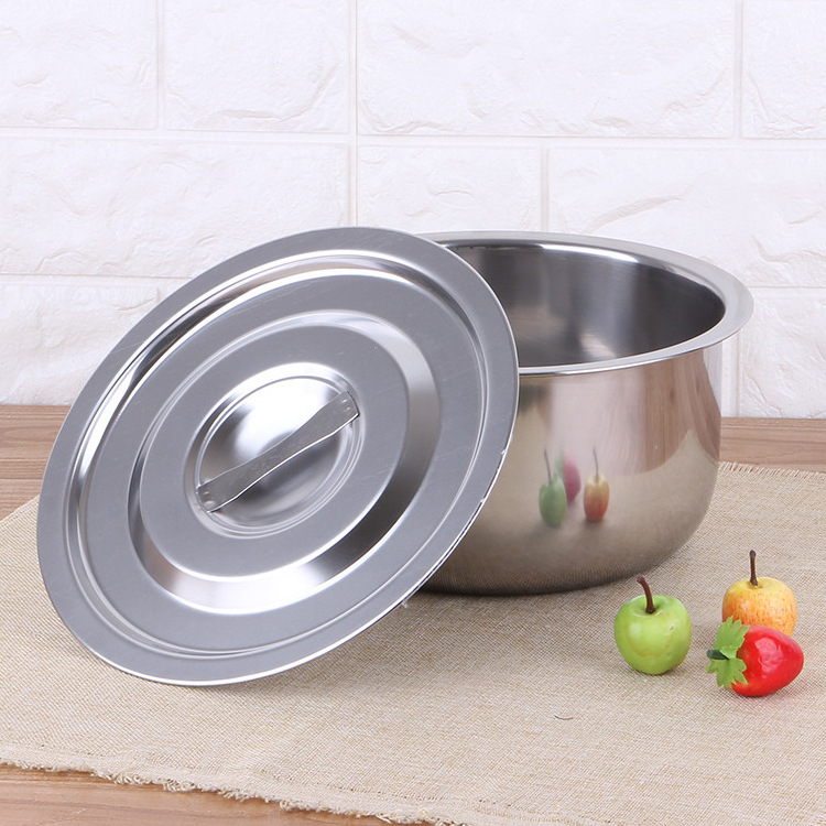 Stainless Steel Cookware Pot Set Stock Pot Cooking Mixing bowl Food Container with Lid 5pcs set