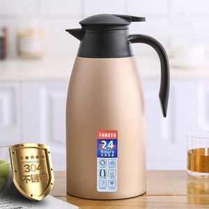 2L stainless steel double wall vacuum hot water cold kettle insulated thermal tea coffee pot travel kettle for home