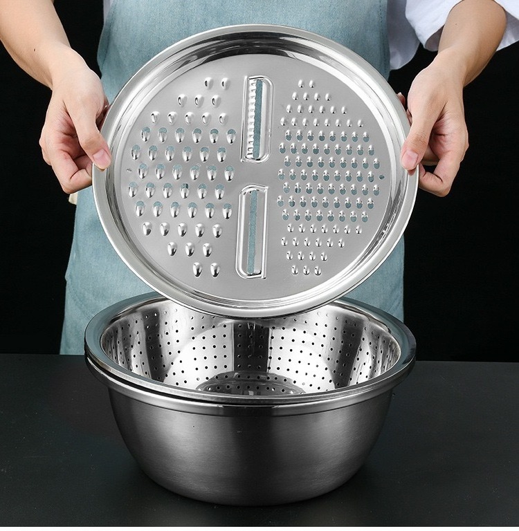 Multifunctional Fruit and vegetable grater basin drain wash basin set Salad restaurant kitchen utensils