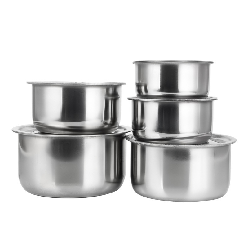 5pcs Cooking Kitchen Utensil Set Thailand pot set Stainless Steel Cookware Heated food containers with lid