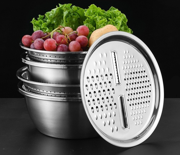 Multifunctional Fruit and vegetable grater basin drain wash basin set Salad restaurant kitchen utensils