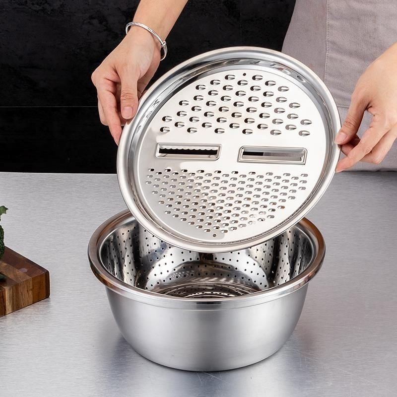 Multifunctional Food Chopper Kitchen Vegetable Slicer Dicer Cutter With Stainless Steel Grater drain basin set