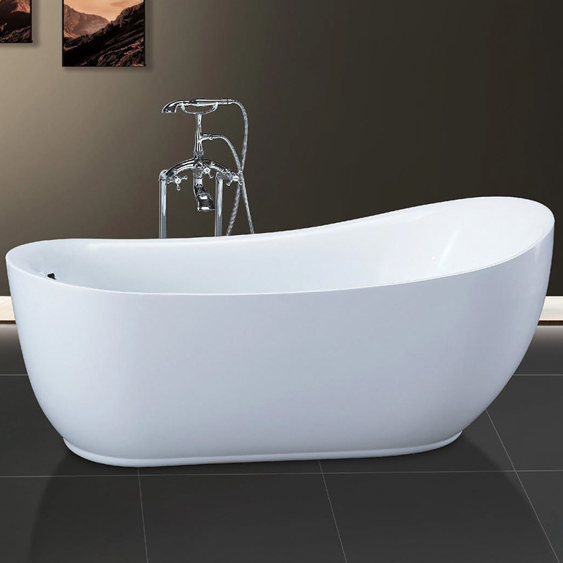 Oval Luxury White Acrylic Free Standing Bathroom Soaking Tub Whirlpools Bathtubs