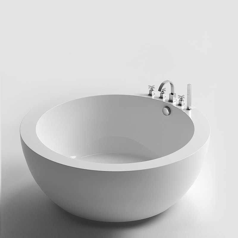 Customize Small Simple Soaking White Acrylic Freestanding Round Bathtubs