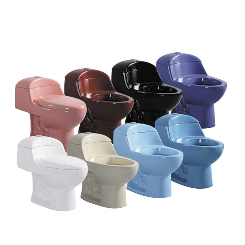 Cheap Price Brown Pink Green Blue Red Ivory Black Bathroom Wc One Piece Colorful Ceramic Toilets Bowl