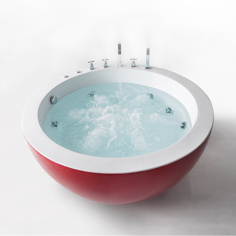 Customize Small Simple Soaking White Acrylic Freestanding Round Bathtubs