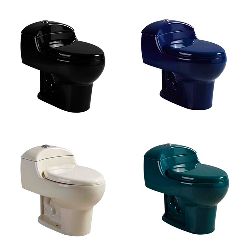 Cheap Price Brown Pink Green Blue Red Ivory Black Bathroom Wc One Piece Colorful Ceramic Toilets Bowl