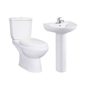 Cheap Sanitary Ware Suite Bathroom Ceramic Water Closet Basin Sink And Two Piece Wc Set Toilets