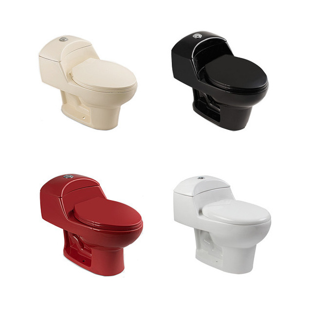 Cheap Price Brown Pink Green Blue Red Ivory Black Bathroom Wc One Piece Colorful Ceramic Toilets Bowl