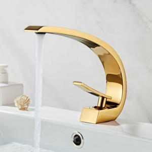 Gold Color Ceramic Cartridge Brass Taps Copper Bathroom Sink Faucets