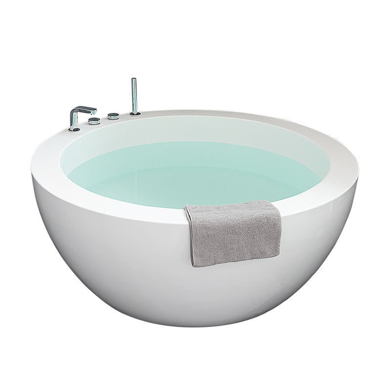 Customize Small Simple Soaking White Acrylic Freestanding Round Bathtubs