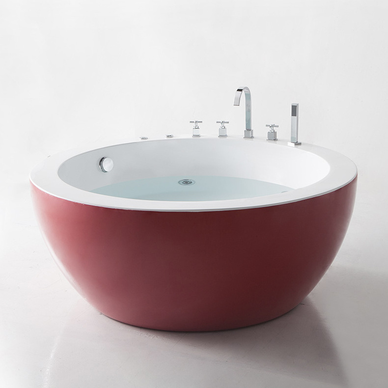 Customize Small Simple Soaking White Acrylic Freestanding Round Bathtubs