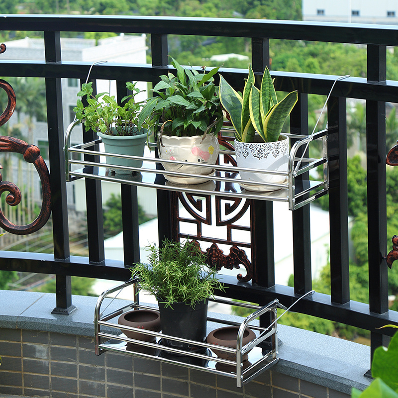 Wholesale Hot Selling Balcony Flower Pot Stands Stainless Steel Garden Pot Stand Metal Flower Pot Stands Outdoor