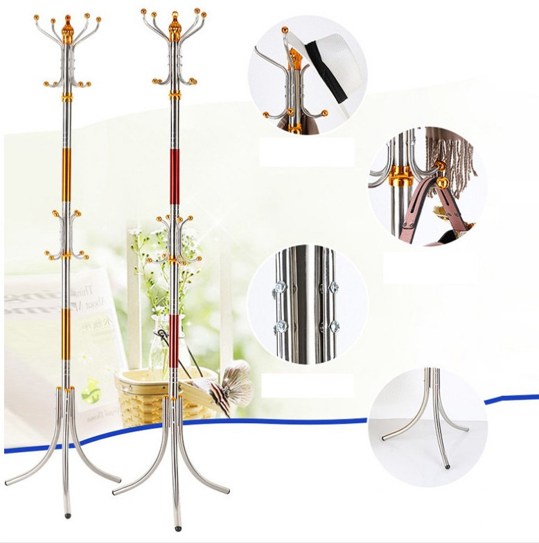 Caitang Hot Sale Metal Tree Hanger Floor Stainless Steel Standing Coat Rack For Hotel