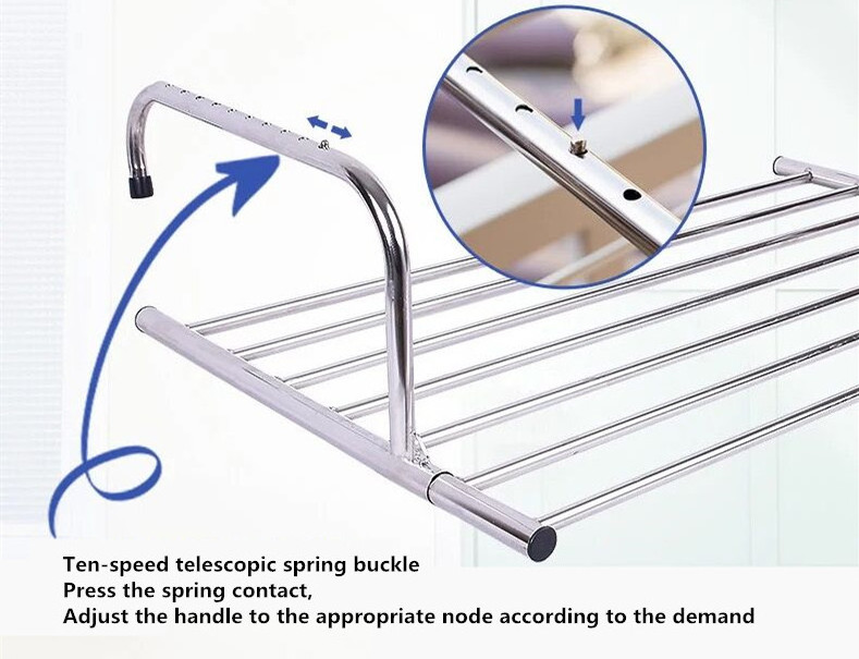 Length Retractable Drying Rack Folding Indoor Metal Hooks For Clothes Hanger Wall Mounted Clothes Hanging Dryer Rack