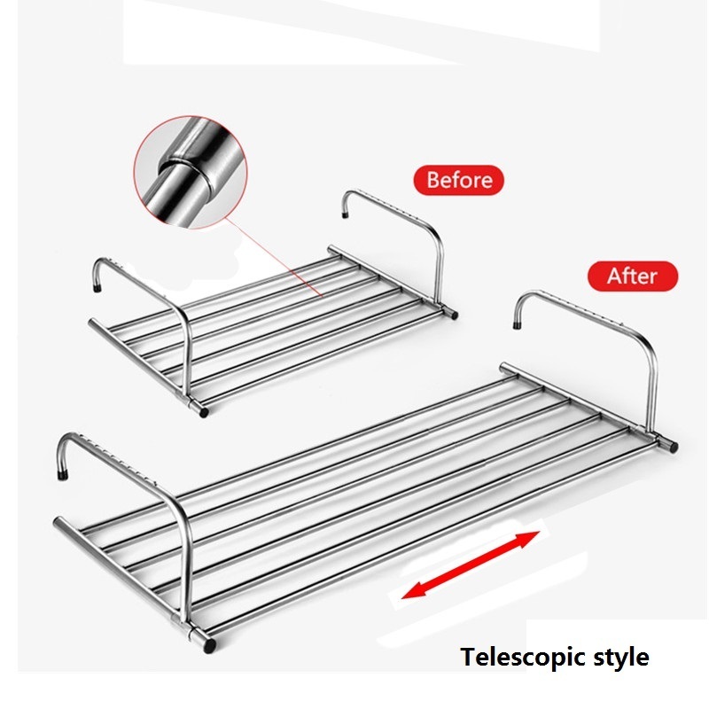 Length Retractable Drying Rack Folding Indoor Metal Hooks For Clothes Hanger Wall Mounted Clothes Hanging Dryer Rack