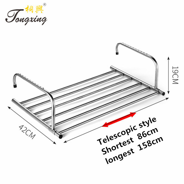 Length Retractable Drying Rack Folding Indoor Metal Hooks For Clothes Hanger Wall Mounted Clothes Hanging Dryer Rack