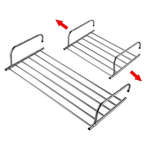 Stainless Steel Pipe Telescopic Clothes Rack Balcony Window Wall Mount Retractable Cloth Drying Rack