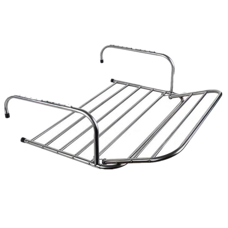 Balcony Hang Stainless Steel Metal Dryer Clothes Drying Rack Folding Laundry Cloth Dryer Rack