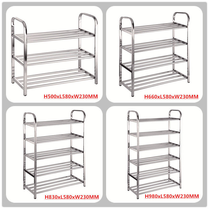 Wholesale Shoe Shelf Storage Organizer 5 Layers Stainless Steel Shoe Rack Furniture Cabinet Storage Rack Shoe Metal