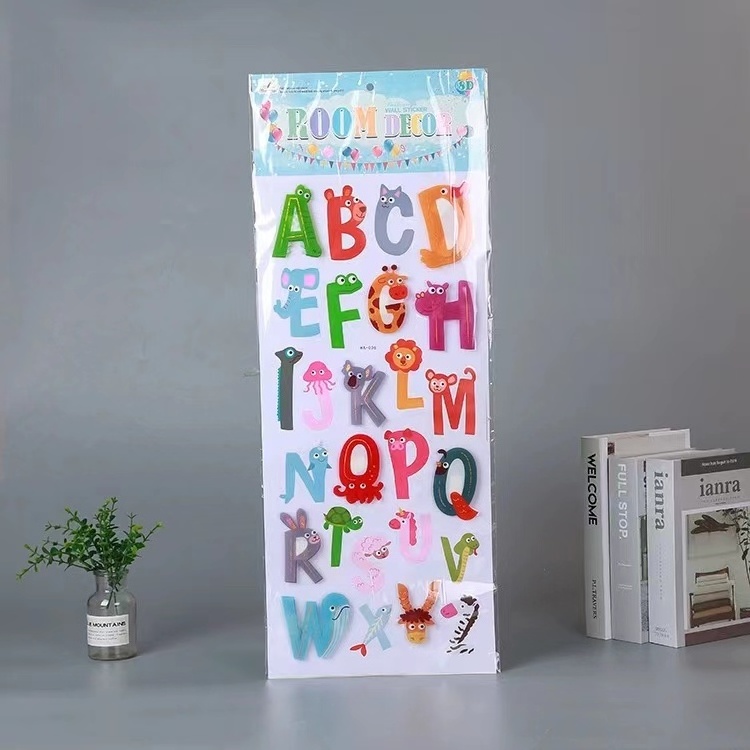 Hot Selling Wall Stickers ABC Alphabets Letters Sticker 123 Number Digit for Vase Closet Decoration Room Family Decor Supplies