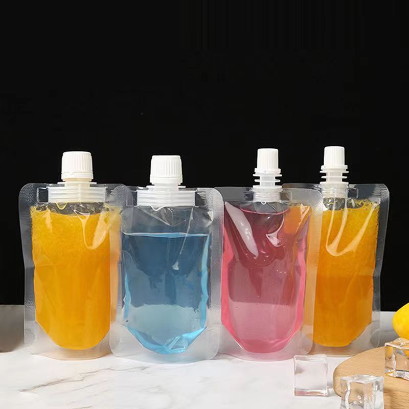 50ml 100ml 500ml Food Grade Plastic Packaging Bag for Fruit Juice Soft Drink Soup Milk Tea Coffee Stand Up Spout Pouch Doybag