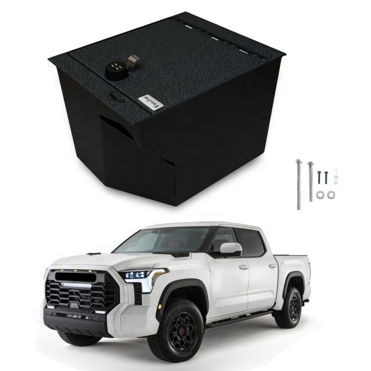 Tuojue Vehicle Hidden Security Safe Box In-vehicle Safe Armrest Kit Storage Box Car FOR 2014 - 2021 TOYOTA TUNDRA Car Safe