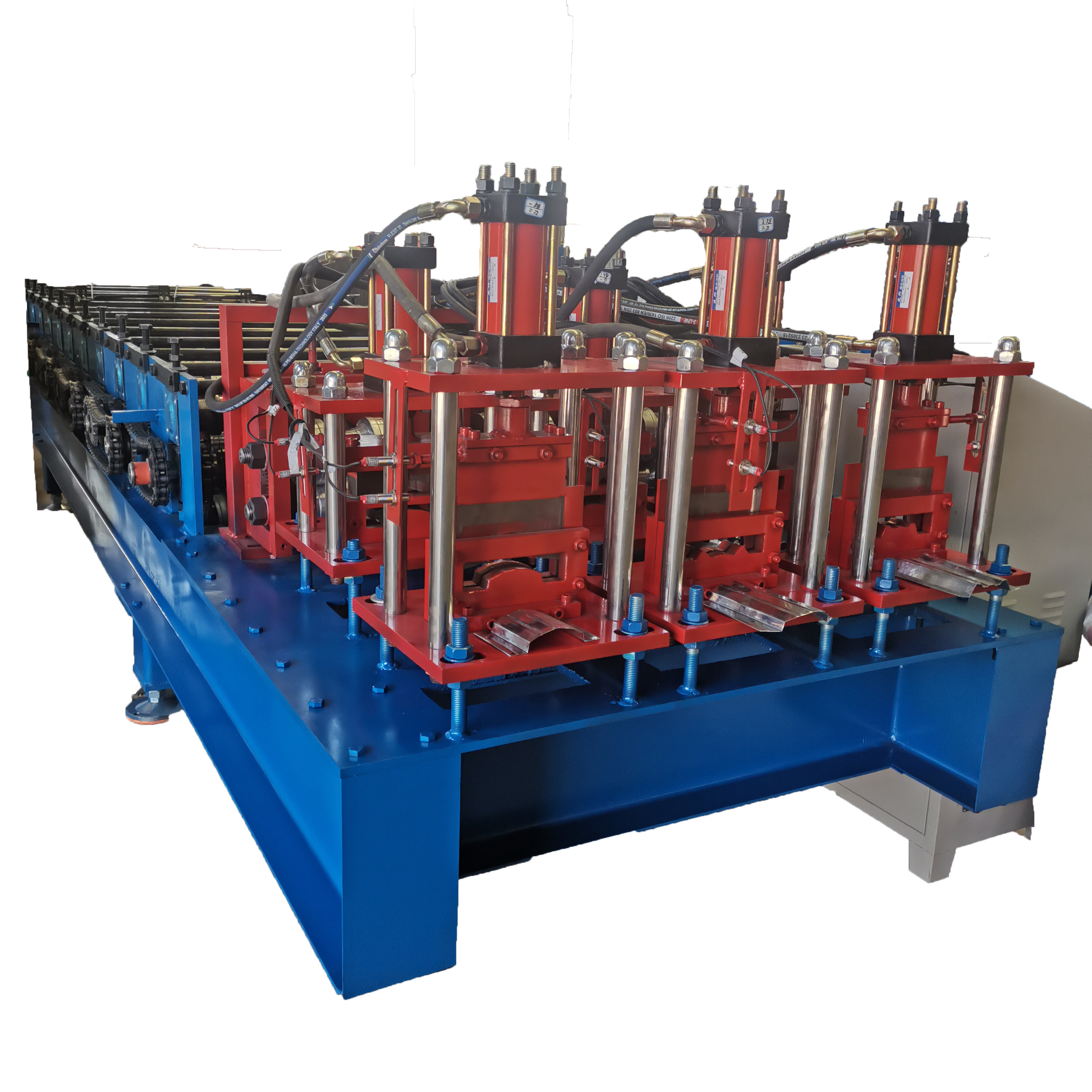 Three Machine In One 153 Palisade Metal Dura Defender Fence Steel Roll Forming Machine In China