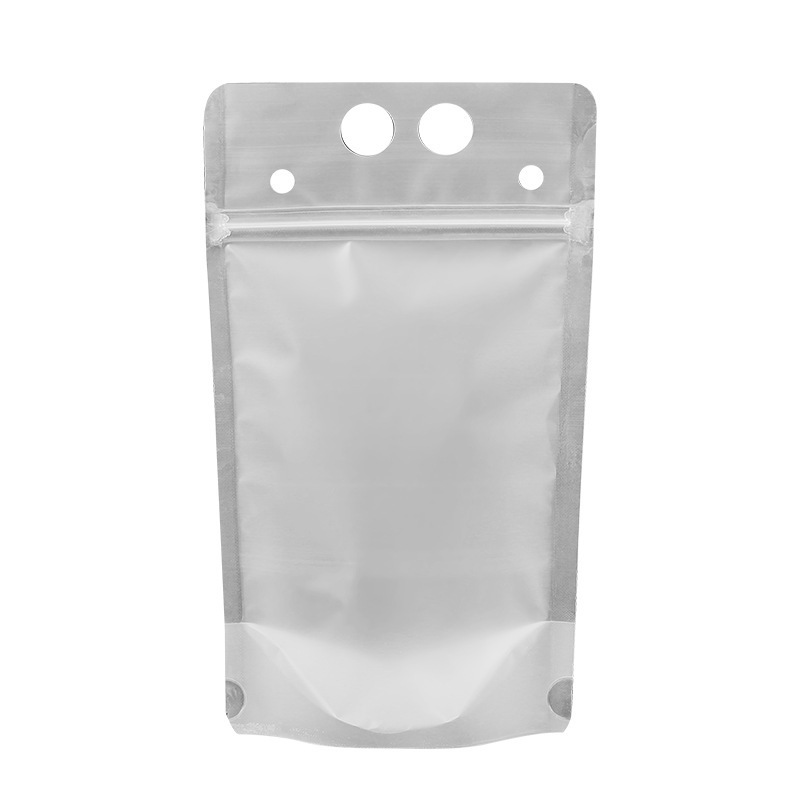 Drink Pouches Hand Held Cold Hot Stand Up Pouches Zipper Clear Beverage Reusable Customized Juice Bags Plastic Straw Drink Pouch