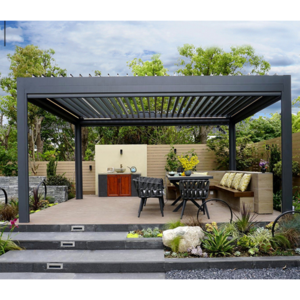 Luxury Motorized Automatic Pergola Terrace Louvered Roof Garden Gazebo Outdoor Motorized Louver Cover Aluminum Pergola