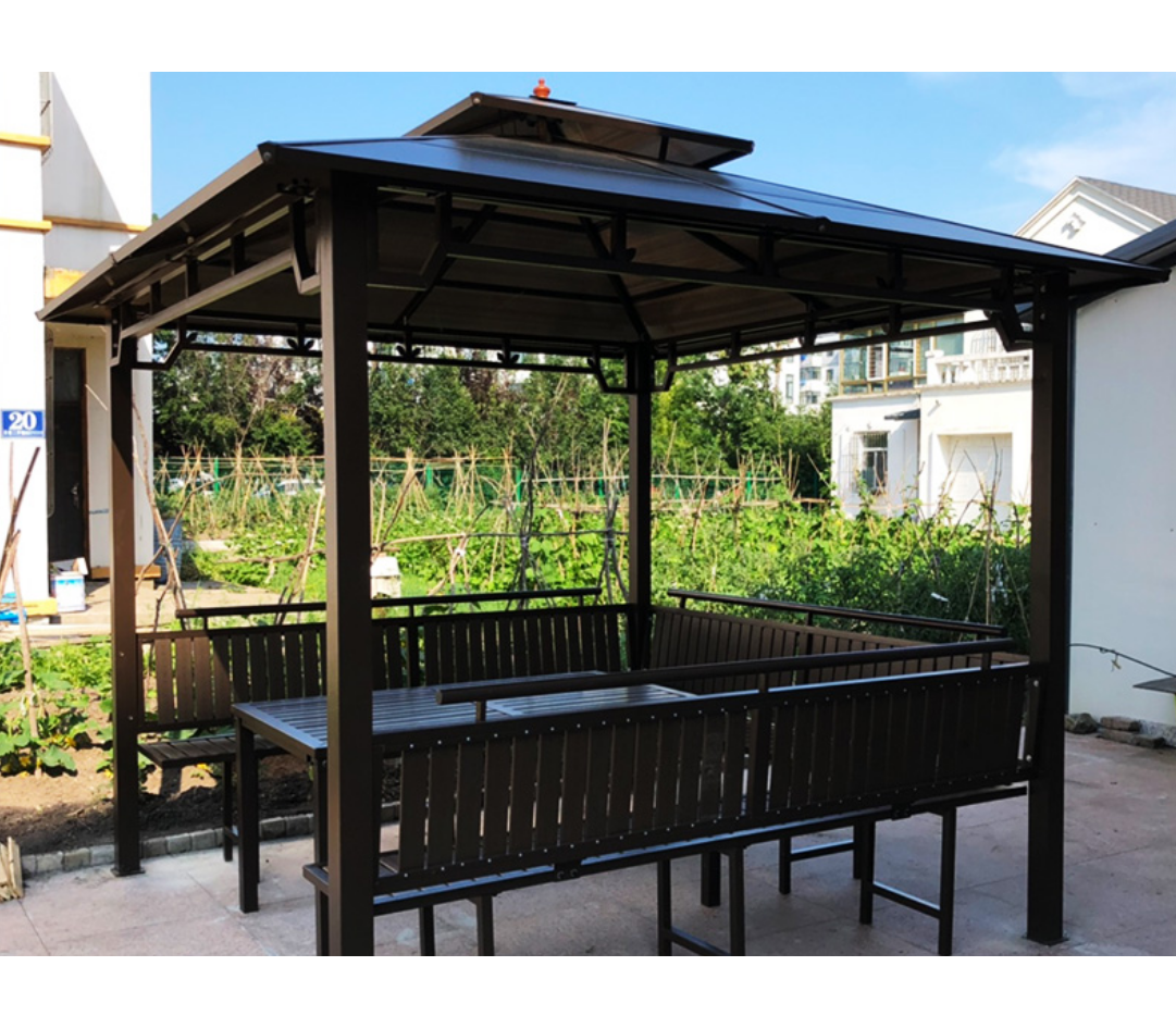 Outdoor Adjustable Patio Hardtop Canopy Windproof Customized Metal Pergola Aluminum Metal Vented Roof Garden Gazebo