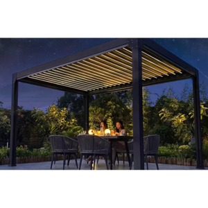 square adjustable shutter aluminum electric louver gazebo roof pergola aluminum popular customized outdoor waterproof pergola