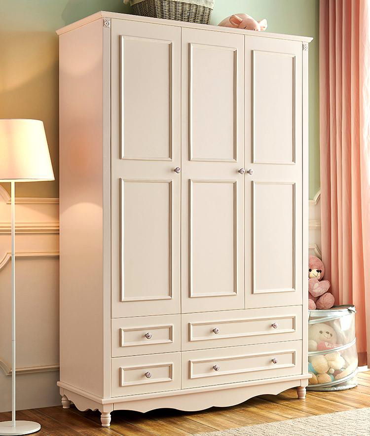 Bedroom Furniture clothes closet Girls sliding door beautiful light pink wardrobe