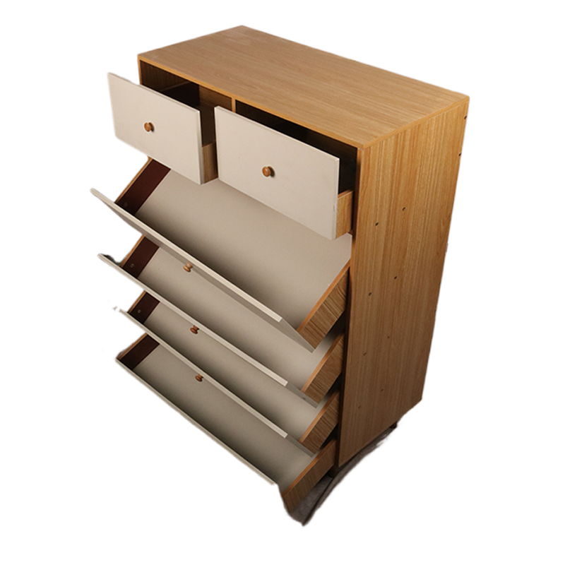 Multipurpose Wooden Shoe Cabinet   6-Drawer Dresser Tower Hallway Chest Of Drawers Modern Shoe Organizer