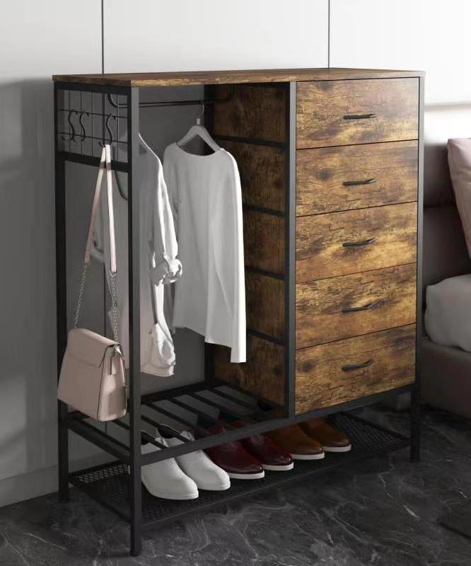 Multifunctional simple entryway storage 3in1 coat and shoes rack with dresser drawer organizer living room and bedroom furniture