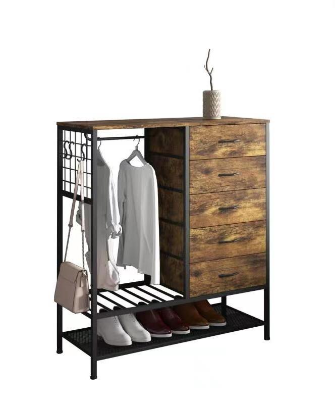 Multifunctional simple entryway storage 3in1 coat and shoes rack with dresser drawer organizer living room and bedroom furniture