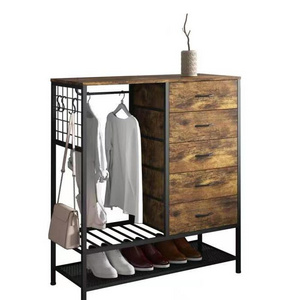 Multifunctional simple entryway storage 3in1 coat and shoes rack with dresser drawer organizer living room and bedroom furniture